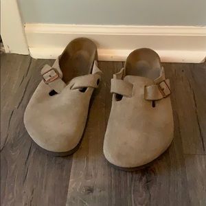 Sandy colored Birkenstock Clogs